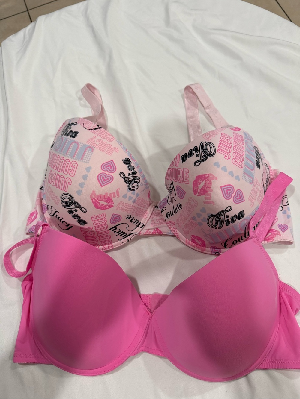 Juicy Couture Pink Printed & Solid Bra Duo